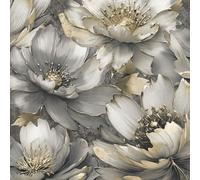 Muriva Aminah Carta da Parati Floreale Carbone Oro 224501 Alla Botanico Stile