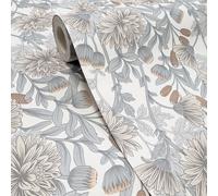 Muriva Vintage Wallpaper Floral Elegante Foglie Fiori Multicolore Nuovo