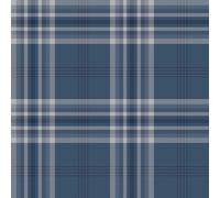 Catherine Lansfield Metallico Kelso Tartan Quadri Blu Scuro 165524 Muriva Parati