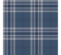 Catherine Lansfield Metallico Kelso Tartan Quadri Blu Scuro 165524 Muriva Parati