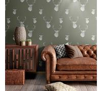 Muriva Cervo Testa Carta da Parati Trama Righe Catherine Lansfield - Scelta