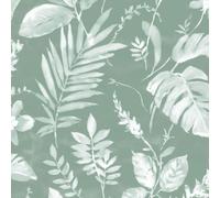 Tane Foglia Carta da Parati Muriva Sottili Tropicale Feel Eden L98904 Verde
