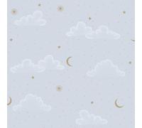 Muriva Gentle Night Sky Carta Da Parati N07321 Blu Camera Bambini Metallizzata