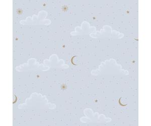 Muriva Gentle Night Sky Carta Da Parati N07321 Blu Camera Bambini Metallizzata