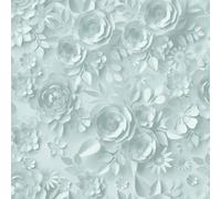 My Kingdom Origami Fiori Carta da Parati M44604 Blu Floreale Foglie Trama Muriva