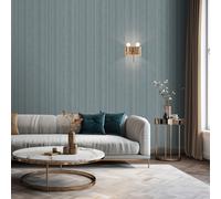 Righe Venezia Parati Vinile Brillantini Metallico Goffrato Muriva M66501 Blu