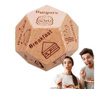 Murman Dadi Decisionali Cibo per Coppie/Amico con 12 Modelli Alimentari, Wooden Food Decision Dice, Date Night Couples Food Dice Game