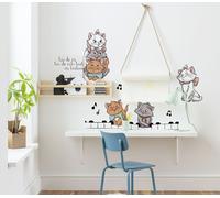 Muro Adesivi Set Decalcomania Disney Personaggi Gatti 7 Parti Bambino Camera