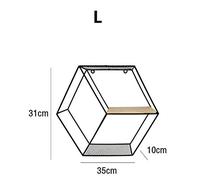 Muro assicella Soggiorno Mensola Home Decor figura geometrica Camera Hanging stand Nordic Ristorante di economia di spazio di archiviazione di ferro esagonale(Wood colors,L)