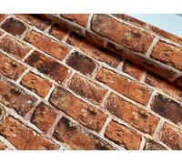 MURO MATTONI ROSSI mattoni tenda tappezzeria tessuto cotone materiale EXTRA L...