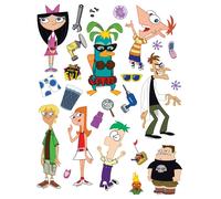 Muro & Mobili Adesivi Set Decalcomania Phineas E Ferb Cameretta Bambini 65 x