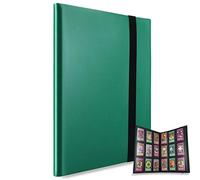 MUROAD 360 Tasche Album Raccoglitore con Maniche per Carte collezionabili, Tasche in PP a Caricamento Laterale, Protezione per Carte di Dimensioni Standard (Verde)