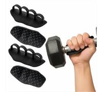 MUROCEA 4 impugnature antiscivolo per palestra, guanti senza dita in gomma per sollevamento pesi, stacchi, manubri, trazioni e allenamento di esercizio (nero)
