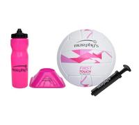 Murphy's First Touch - Set regalo per calcio gaelico per principianti, kit per allenamento di calcio gaelico con palla, tee da calcio, pompa a mano e bottiglia d'acqua da 750 ml, rosa