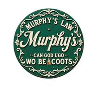 Murphy's Law Can God Ugo Wo Be Coots Targa rotonda in metallo vintage per bar, pub, decorazione da parete per casa, poster in metallo 20,3 x 20,3 cm