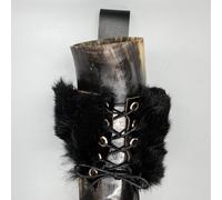 Murrah Buffalo Ox Viking Bere Corno & Fondina Pelle Thor Ferro Croce Stella