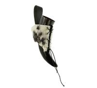 Murrah Buffalo Ox Viking Bere Corno & Fondina Pelle Thor Ferro Croce Stella