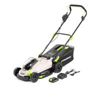 Murray Rasaerba a Batteria 20V Li-Ion con Motore a Induzione (2900/min) MU-BAT-LM33-KIT - Larghezza di Taglio 33 cm, Raccoglierba da 32L, 6 Altezze - Taglio: Mulching, Posteriore, Cesto