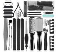 MURRI&MURRDI Set per pedicure 36 in 1, per manicure, in acciaio inox, set professionale per la cura delle unghie, per la cura dei piedi, per la casa e il salone