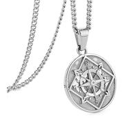 murtoo Collana da uomo, collana con bussola ciondolo da uomo, argento e oro, piastrine da donna, in acciaio inox, idea regalo da donna, 50cm, Acciaio inossidabile, Non pietra preziosa