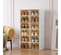 MURUL Armadietto portatile per la casa, organizer impilabile con porte e accessori, scatola per le scarpe per chiudere