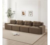 MURUL Boneless divani 4 posti soggiorno divano modulare comodo cuscino basso Corduroy-Cloud divano senza montaggio design antiscivolo marrone