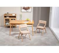 MURUL HOMEFUN - Set di 2 sedie pieghevoli con sedili imbottiti, in legno, impilabili, con rivestimento rimovibile, per ospiti, cucina, ufficio, matrimoni, feste, picnic, colore grigio