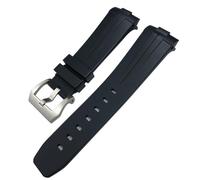 MURVE 24mm Nero Verde Natura Morbido Silicone Gomma Cinturino Orologio Adatto per Panerai PAM00111/441 Cinturino Farfalla Fibbia Cinturino Impermeabile, Nero Buckle-24mm, agata