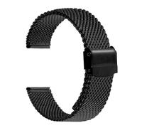 MURVE Bracciale in maglia milanese da 1,0 mm Orologio intelligente Braccialetti in acciaio inossidabile 18mm 20mm 22mm 24mm(Black,22mm)
