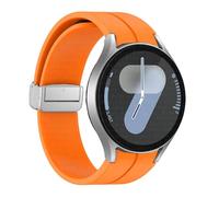 MURVE Cinghia di silicone originale per samsung galaxy orologio 6 cassic 43mm 47mm 5pro da 45 mm orologio Fe 4 5 6 7 40 44 mm Bracciale a fibbia magnetica Bracciale(Orange-S,For Watch 6 Series)