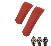 MURVE Cinturino FKM in gomma fluoro da 20 mm per Rolex Daytona Submariner GMT Yacht-Master OYSTERFLEX nero verde rosso cinturino morbido bracciale, Golden buckle, Agata