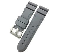 MURVE Cinturino in gomma 22 mm 24 mm 26 mm cinturino in silicone per orologio Panerai sommergibile Luminor PAM impermeabile bracciale, 26mm black buckle, Agata