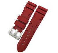 MURVE Cinturino in gomma 22 mm 24 mm 26 mm cinturino in silicone per orologio Panerai sommergibile Luminor PAM impermeabile bracciale, 22mm black buckle, Agata