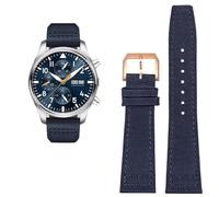 MURVE Cinturino in pelle bovina in nylon ad alta densità per IWC PILOT Portogallo Cinturino in tessuto 20mm 21mm 22mm Bracciale Nero Armygreen Blu Pelle bovina Cintura da polso, 21mm, agata
