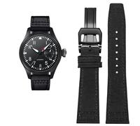 MURVE Cinturino in pelle bovina in nylon ad alta densità per IWC PILOT Portogallo Cinturino in tessuto 20mm 21mm 22mm Bracciale Nero Armygreen Blu Pelle bovina Cintura da polso, 22mm, agata