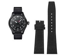MURVE Cinturino in pelle bovina in nylon ad alta densità per IWC PILOT Portogallo Cinturino in tessuto 20mm 21mm 22mm Bracciale Nero Armygreen Blu Pelle bovina Cintura da polso, 22mm, agata