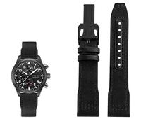 MURVE Cinturino in pelle di nylon da 20 mm, 21 mm, 22 mm, adatto per IWC Le Petit Prince Big Pilot IW3777, cinturino sportivo in tela nera, 21mm, Agata