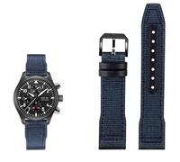 MURVE Cinturino in pelle di nylon da 20 mm, 21 mm, 22 mm, adatto per IWC Le Petit Prince Big Pilot IW3777, cinturino sportivo in tela nera, 22mm, Agata