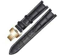 MURVE Cinturino in pelle Gnuine per cinturino GC 22 x 13 mm 20 x 11 mm cinturino dentellato con fibbia a farfalla in acciaio inox BAND, 20-11mm, Agata