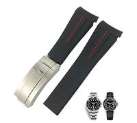 MURVE Cinturino in silicone con estremità curva da 20 mm e 21 mm, per Rolex Submariner 20 mm GMT Yacht-Master Daytona Deepsea cinturino morbido, 21mm, Agata