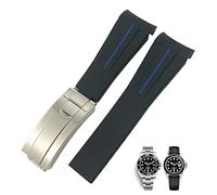 MURVE Cinturino in silicone con estremità curva da 20 mm e 21 mm, per Rolex Submariner 20 mm GMT Yacht-Master Daytona Deepsea cinturino morbido, 20mm, Agata