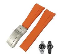 MURVE Cinturino in silicone con estremità curva da 20 mm e 21 mm, per Rolex Submariner 20 mm GMT Yacht-Master Daytona Deepsea cinturino morbido, 20mm, Agata