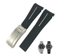 MURVE Cinturino in silicone con estremità curva da 20 mm e 21 mm, per Rolex Submariner 20 mm GMT Yacht-Master Daytona Deepsea cinturino morbido, 21mm, Agata