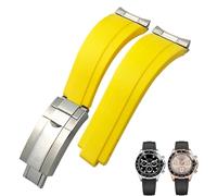 MURVE Cinturino in silicone con fibbia corta, 20 mm, 21 mm, adatto per Rolex Daytona Submariner Role Oysterflex Yacht Master, 21 mm, Agata