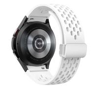 MURVE Cinturino in silicone per Samsung Galaxy Watch 7 6 5 4 40mm 44mm 5Pro 45mm cinturino con fibbia magnetica 6 Classic 43mm 47mm senza lacune cinturini per bracciale(White-S,Watch 4 6 classic)