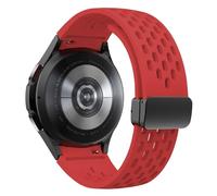 MURVE Cinturino in silicone per Samsung Galaxy Watch 7 6 5 4 40mm 44mm 5Pro 45mm cinturino con fibbia magnetica 6 Classic 43mm 47mm senza lacune cinturini per bracciale(Red,Watch 4 6 classic)