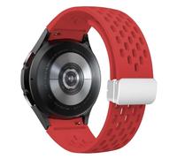 MURVE Cinturino in silicone per Samsung Galaxy Watch 7 6 5 4 40mm 44mm 5Pro 45mm cinturino con fibbia magnetica 6 Classic 43mm 47mm senza lacune cinturini per bracciale(Red-S,Watch 4 5 6 7 40MM)