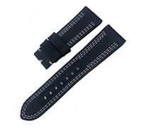 MURVE Cinturino sportivo in tela e pelle, per Panerai Sommergibile Luminor PAM 24 mm 26 mm, cinturino in tessuto di nylon per orologio da 22/24 mm accessori di ricambio, 24mm, Agata