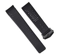MURVE Classico 22 24 millimetri Gomma Watchproof Nero Cinturino Per TAG Heuer CARRERA Uomini Silicone Nastro Da Polso Deplyment Chiusura Logo On, 22mm, Agata