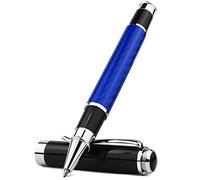 MURVE Penna a sfera in fibra di carbonio, inchiostro gel in metallo di alta qualità, punta micro da 0,5 mm, inchiostro nero, scrittura liscia (blu)